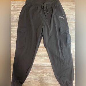 Black Puma Training Cargo Pants Polyester with Comfort Technology Size Large